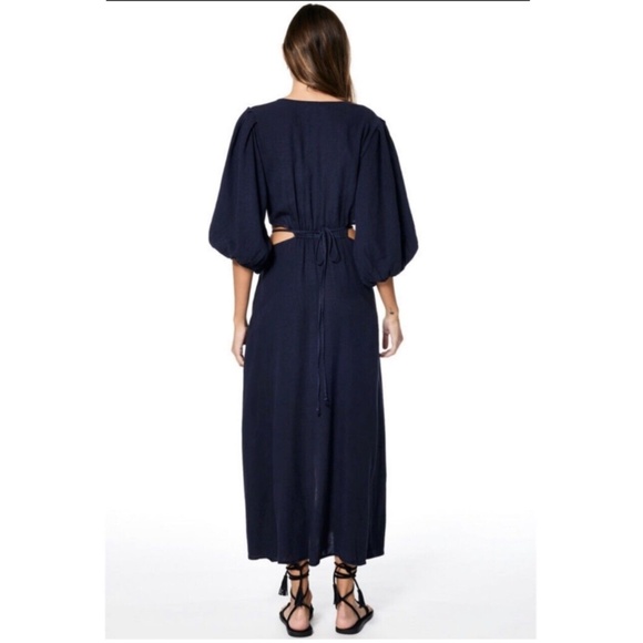 Brand New YOUNG FABULOUS & BROKE Linen Blend High Tea Dress - Picture 3 of 3